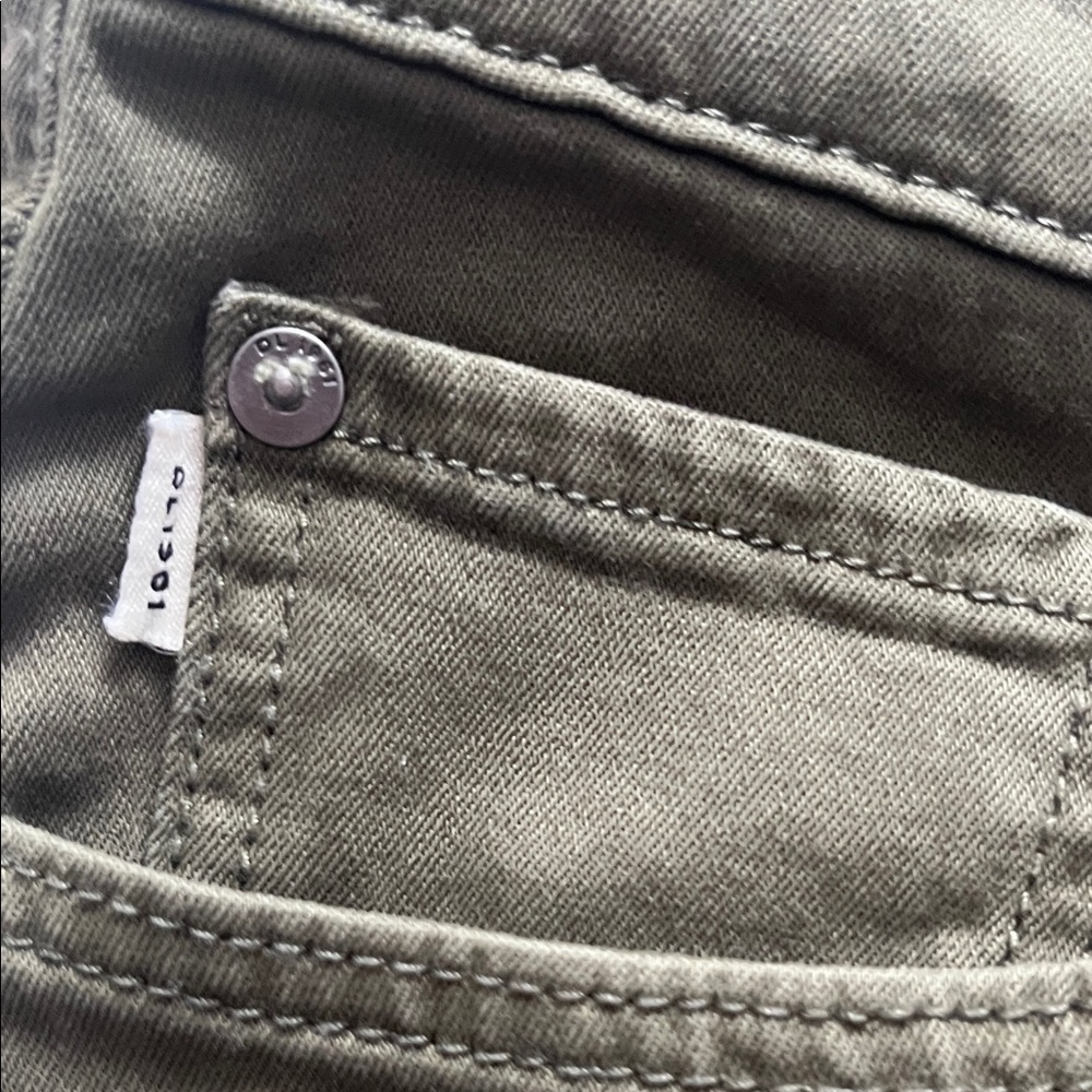 DL1961 Avery Relaxed Straight Dark Green Casual Pants - Picture 4 of 9